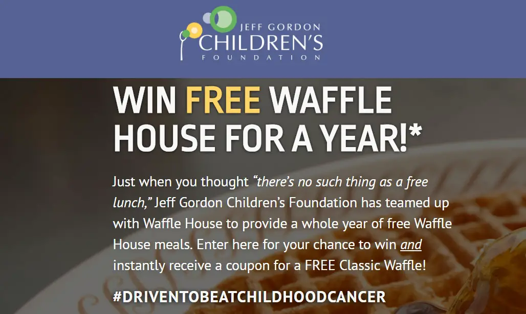 Enter to win FREE Waffle House for a year and get a free Waffle House coupon!