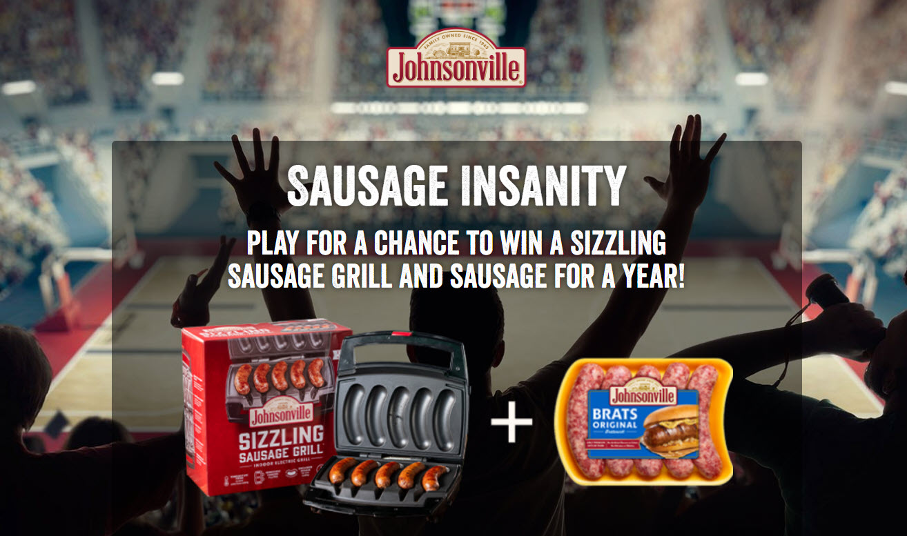 Enter the Johnsonville Sausage Insanity flavor bracket sweepstakes abd you may be chosen to win a Sizzling Sausage Grill and a year supply of Johnsonville sausage. Which sausage will reign flavor supreme? Vote your favorite flavors to advance through the 64-round bracket from March 18 – April 1