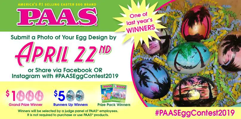 It's Spring and that means Easter is almost here and the fun of decorating eggs with PAAS egg coloring kits. Enter the PAAS Ultimate Egg-Off Contest for your chance to win cash and  PAAS Easter Eggs products