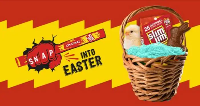 Build your own Slim Jim Easter basket for your chance to win a $100 Wal-Mart gift card and fun Easter basket filled with goodies from Crunch 'n Munch and Slim Jim.