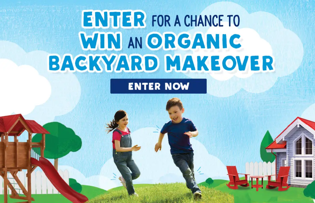Enter the Stonyfield Earth Month Sweepstakes for your chance to win a backyard makeover worth over $12,000 or one of 1,110 Stonyfield yogurt, PlayFree and other prizes