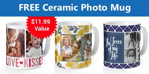 Visit the York Photo website and create a personalized 11-ounce ceramic coffee mug for FREE, just pay shipping which starts at $5.99. This free photo mug makes a great cute gift for family, friends, and teachers.