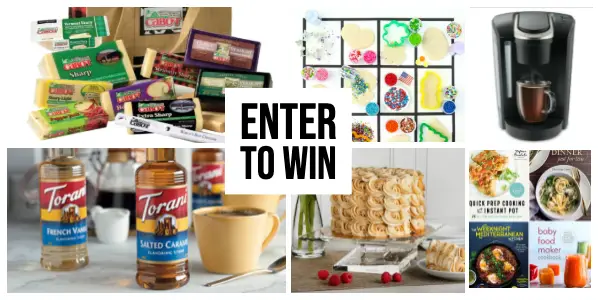 Enter for your chance to win 1 of 6 prizes for #BrunchWeek including a Keurig Coffee Maker, Cabot cheeses, Carre Crystal Glass Cake Holder, a year of Sprinkles, a year supply of Torani, or 4 Cookbooks