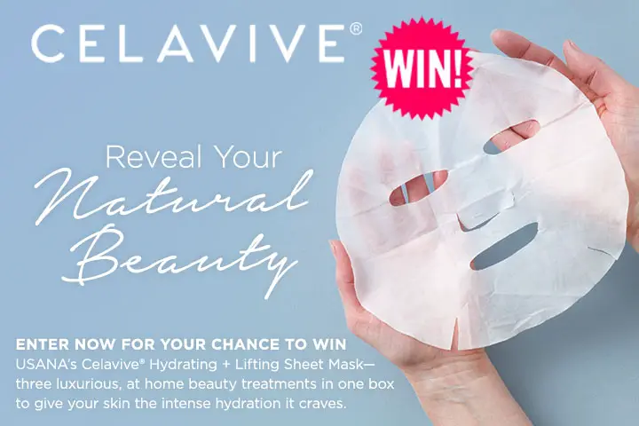 Enter for your chance to win one free box of USANA Celavive Hydrating + Lifting Sheet Masks. This powerful, nourishing beauty treatment noticeably lifts, brighten, and smooths the look of your skin while providing it with intense hydration after just 20 minutes of use.