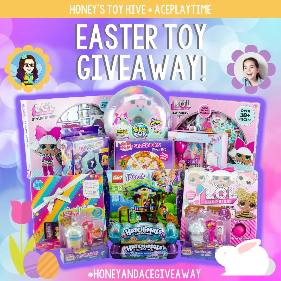 Enter for your chance to win an Easter Toy Prize Package valued at over $400 from Honey's Toy Hive. Stay up-to-date with the latest toy trends, and most popular toys available. You'll be sure to see plenty of toy hunts, toy hauls, games, skits, challenges, as well as their signature Bumble Bee Random Blind Box that contains many different toy brands blind bags/boxes and mystery toys/figures!