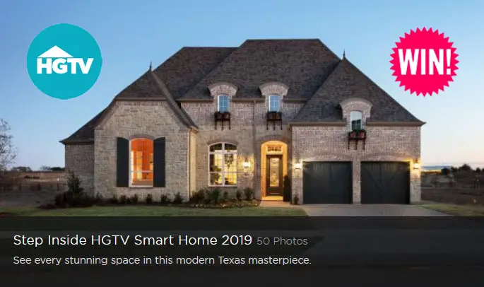 Enter the HGTV Smart Home Sweepstakes twice daily for your chance to win HGTV® Smart Home 2019, plus a $100K cash prize provided by LendingTree and a 2020 Mercedes-Benz GLE.