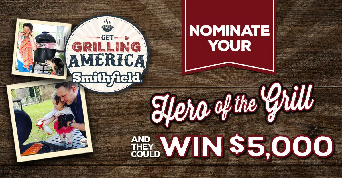 Now through September 4 to share how Smithfield Fresh Pork helps you become the hero of your grill for a chance to win $5,000. The sweepstakes is part of Smithfield’s third annual “Get Grilling America” campaign, which encourages barbecue enthusiasts of all skill levels to fire up their grills and showcases the ease, convenience, and versatility of fresh pork. In addition to entering the sweepstakes, fans can visit the microsite for how-to videos and recipe inspiration from some of Smithfield’s World Champion pitmaster partners including Tuffy Stone, Chris Lilly, Darren Warth, Sterling Ball and Ernest Servantes.