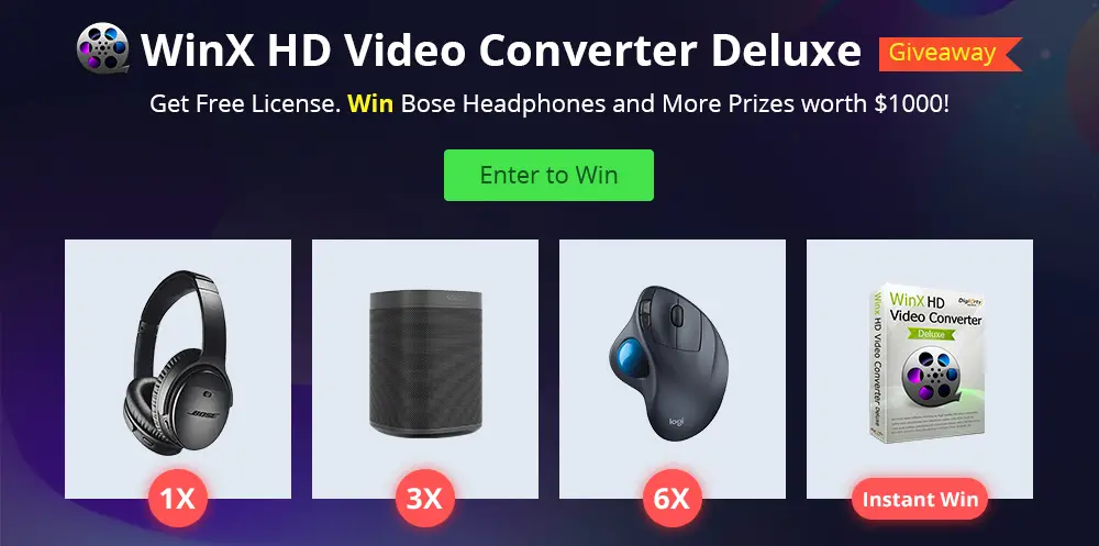 Share your referral link to gain bonus entries. Enter for a chance to win Bose headphones, intelligent speaker and other accessories, over $1000 total prizes, 10 winners in all. Good luck!