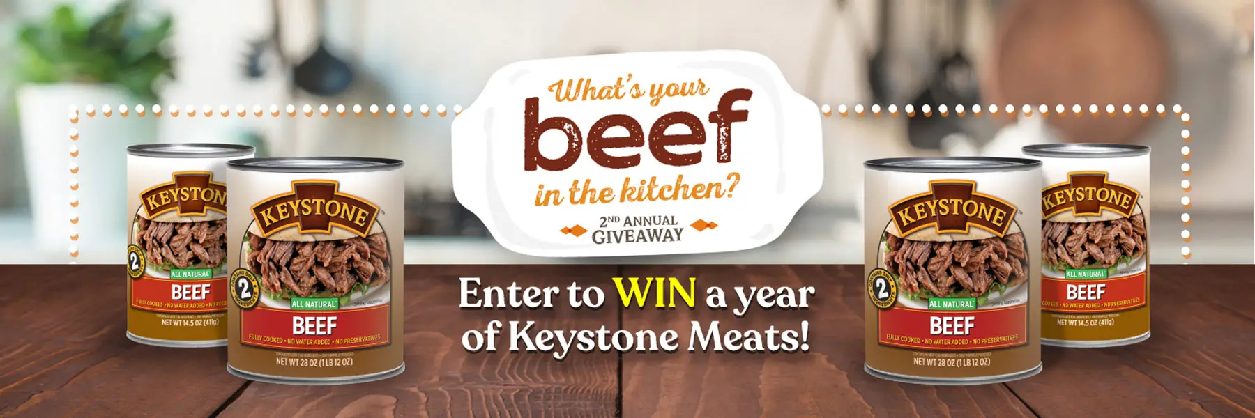 Enter for your chance to win a year’s worth of Keystone Meats products or a sample pack valued at approximately $70