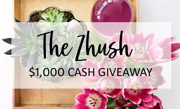 Enter for your chance to win $1,000 cash paid via Paypal from The Zhush. Sue De Chiara, owner of The Zhush blog, is an entrepreneur, artist and seasoned interior design blogger who loves to provide her readers with up-to-date home decor and fashion advice. 