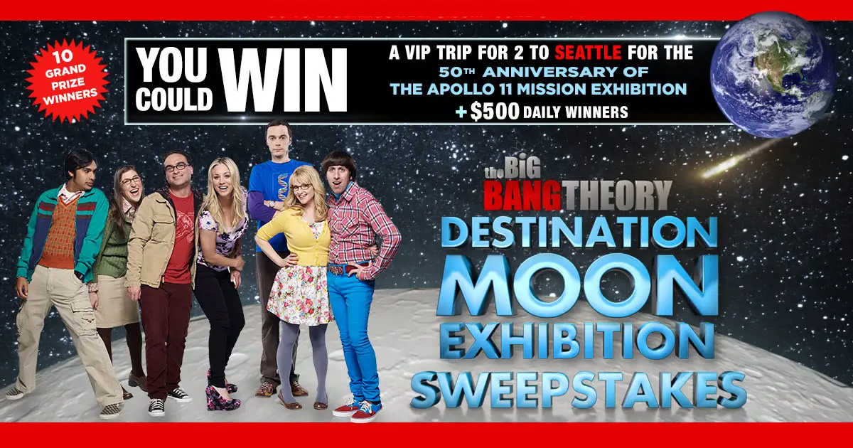 Big Bang Theory's The Destination Moon Sweepstakes "space word of the day"