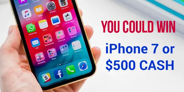 Enter for your chance to win either a new black 32 GB iPhone 7 or $500 in PayPal cash.