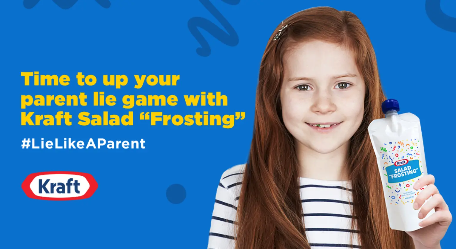 Enter the Kraft Lie Like A Parent Contest for your chance to win a bottle of the New Kraft Salad Frosting. 1,500 Winners will be chosen to try out the new product