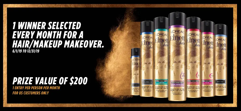 Enter the L'Oreal Paris Elnett Makeover Sweepstakes for your chance to win a dream makeover. One winner will be chosen each month through December.