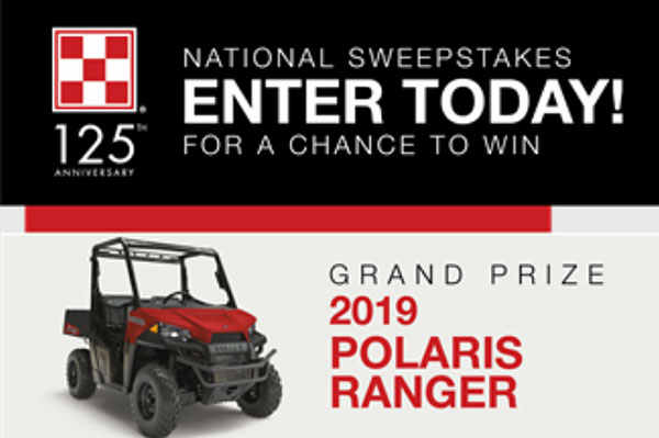 Sign up to attend a Purina Check-R-Board® Days event! Attendees will have a chance to register for the Sweepstakes at the event to win a 2019 Polaris Ranger 500 and other prizes