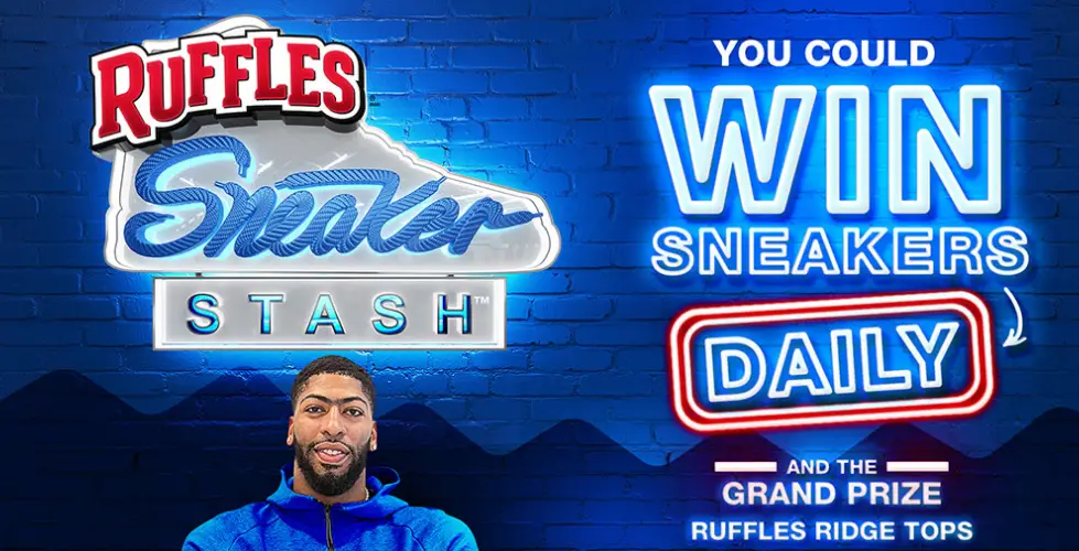Want to elevate your sneaker game? Enter the Ruffles Sneaker Stash Sweepstakes daily and you could win new sneakers from brands like Jordan, Air Max, Lebron and Nike.