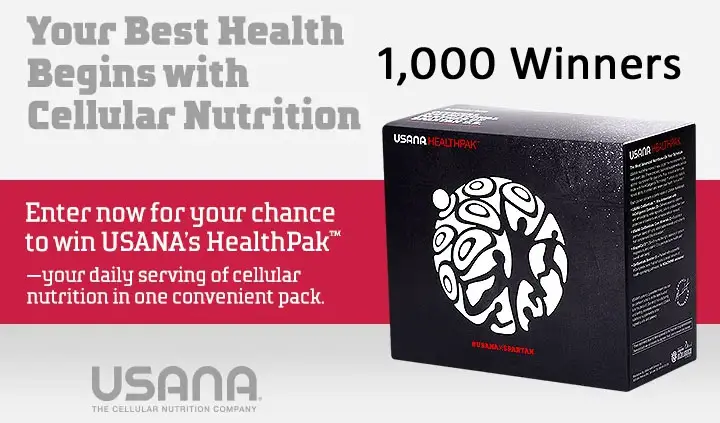 Enter for a chance to win 1 of 1,000 USANA X Spartan Co-branded HealthPaks.