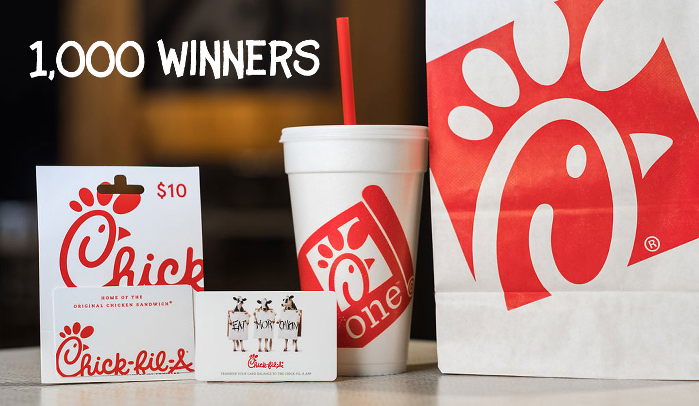 1,000 Winners! Play the Coca-Cola Chick-fil-A Gift Card Instant Win Game for your chance to win a $10 Chick-fil-A Gift Card
