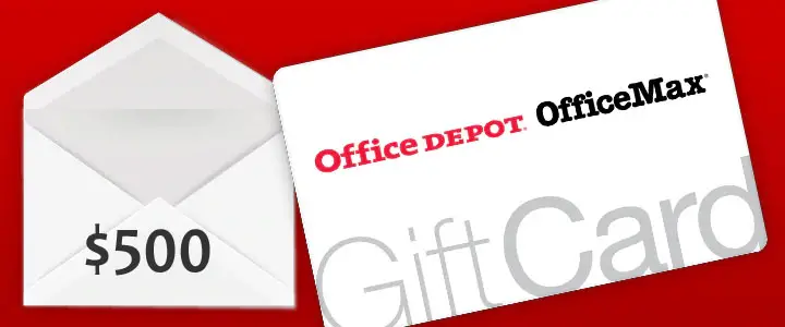 Savings.com is giving away $500 in Office Depot & Office Max gift cards.