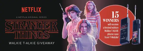 Enter EW’s Stranger Things Walkie T-ALKIE Giveaway for your chance to win one of fifteen Walkie T-ALKIE phone case replicas.