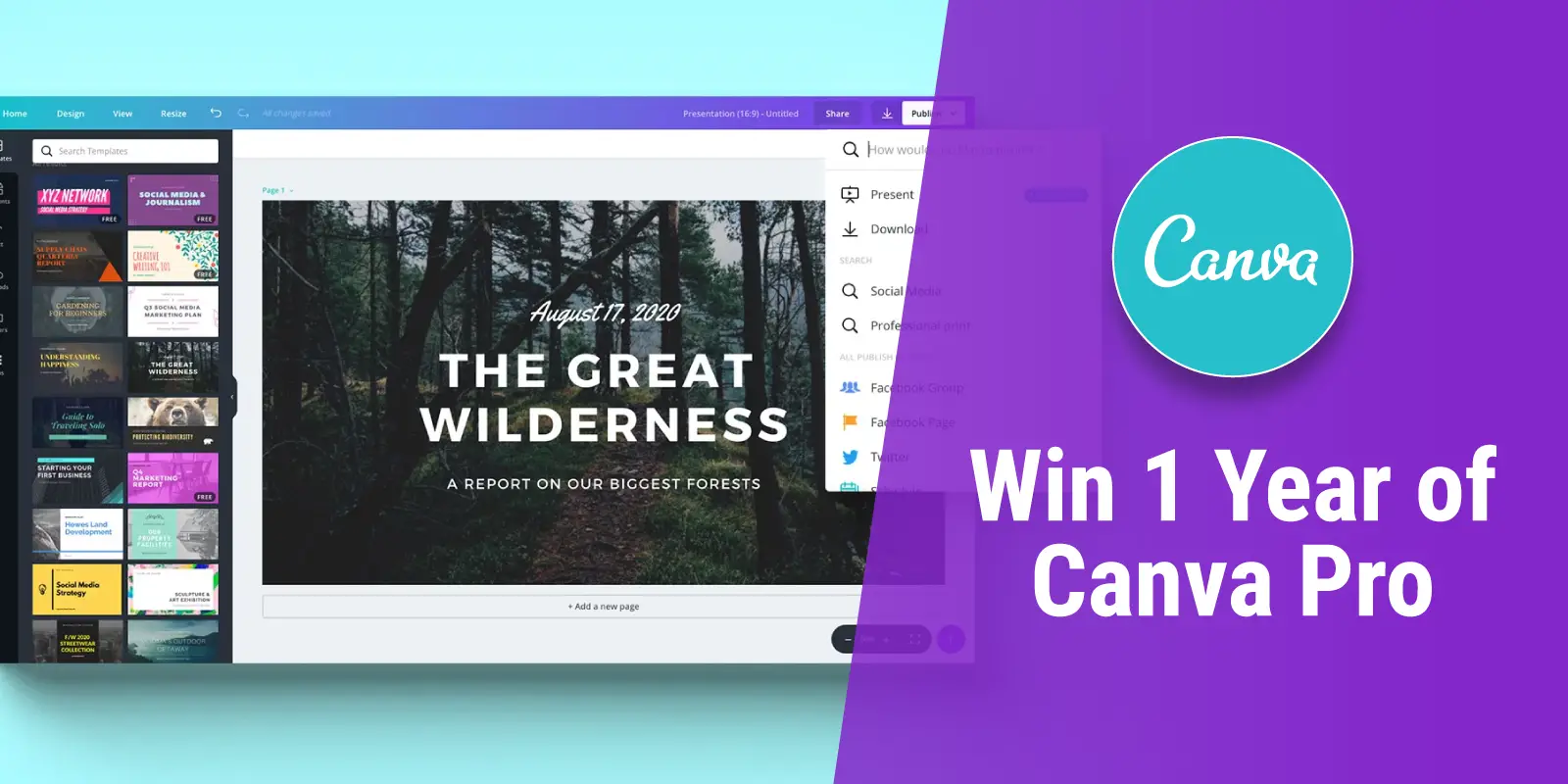 Enter for your chance to win a Free Year of Canva Pro! Unlock all the amazing extra features of Canva with this one year subscription to Canva Pro valued at $120. No matter what ‘work’ means to you, Canva Pro has all the tools you need to design graphics for projects big and small. No design skills necessary: simply drag and drop.