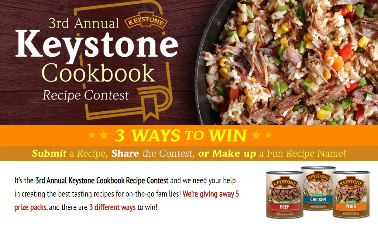 It’s the 3rd Annual Keystone Cookbook Recipe Contest and this is your chance to win one of 5 Keystone Foodie prize packs. 