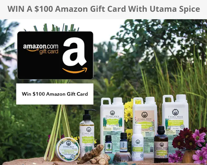 Enter for your chance to win a $100 Amazon Gift card from Utama Spice.