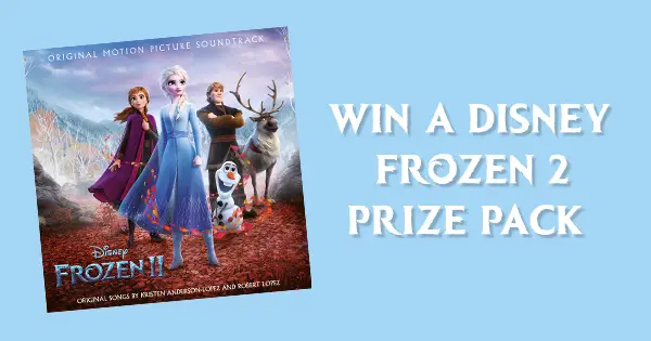 Enter for your chance to win a Frozen 2 prize pack that includes an Olaf plush, two Frozen art sets, Frozen 2 mug, Frozen 2 plate, Frozen 2 cup. There will be two winners.