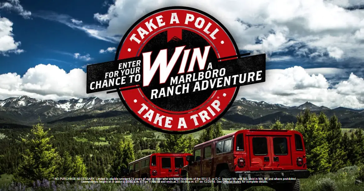 70 WINNERS! Enter for your chance to win a Marlboro Ranch Adventure. Answer the quiz question to enter and come back every week to enter again.
