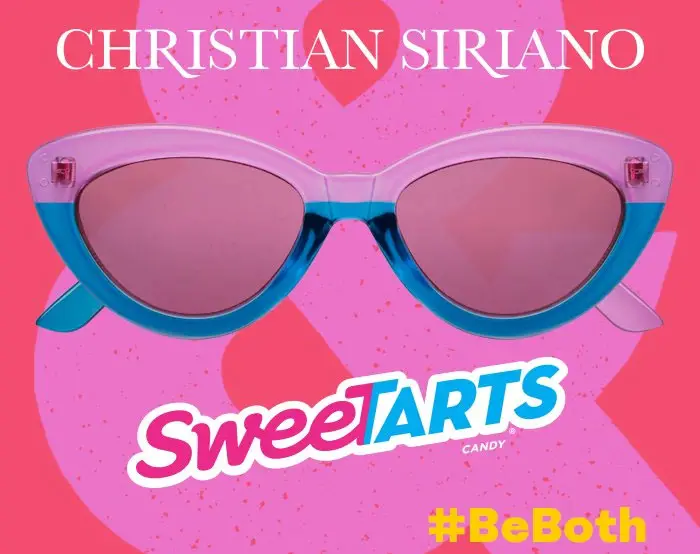 88 WINNERS! Do you want to win a pair of custom Christian Siriano SweeTARTS-inspired sunglasses? These shades are fun & flirty, sweet & tart, just like the #BeBoth look Christian created for NYFW!