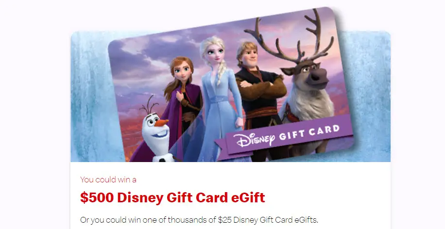 5,030 WINNERS! You could win Disney gift cards instantly when you play the McDonald's Adventure to Win Game. Disney gift cars are perfect for shopping season. 
