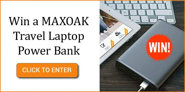 Enter for your chance to win a MAXOAK AC10 Travel Laptop Power Bank. We work and play on on our laptop, take our laptop on trips or and no one wants to be caught without power. This is why a good portable laptop power bank is critical and useful.