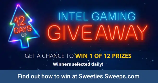 Enter for your chance to win 1 of 12 great Intel prizes from Newegg. Winners selected daily in the 12 Days of Intel Gaming Giveaway.