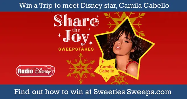 Enter for your chance to win to win a trip to Los Angeles where you will meet Camila Cabello in person. Plus you will also receive a $500 Disney gift card, hotel accommodations and more.
