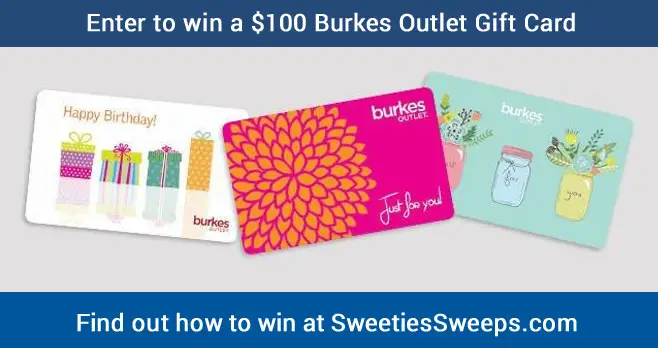 Enter for your chance to win a $100 Burkes Outlet Gift Card which is good at burkesoutlet.com online or find a local Burkes Outlet