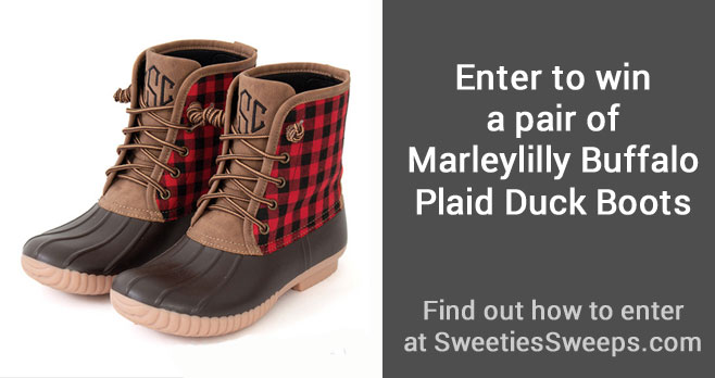 Enter for your chance to win a pair of Marleylilly Buffalo Plaid Duck Boots for Mom & Child. You get one pair for mom and one pair for your child.