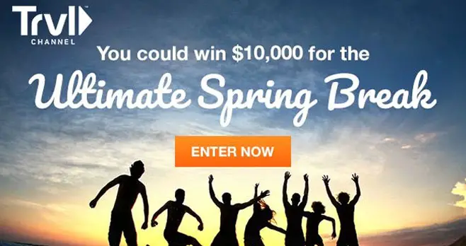 Enter daily for your chance to win $10,000 cash for your spring break escape from the Travel Channel.