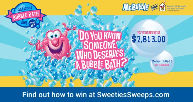 Enter to win a year's supply of Mr. Bubble bubble bath!