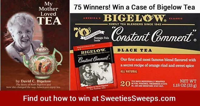 In celebration of Hot Tea Month and Bigelow Tea's 75th Anniversary, Bigelow is giving 75 winners a case of “Constant Comment” tea plus a beautiful book by David Bigelow, Ruth Campbell Bigelow’s son, which tells the story of how Bigelow Tea came to be. 