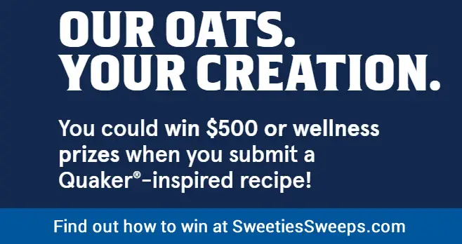 Submit a Quaker-inspired recipe and you could win $500 or wellness prizes. Three winners will be chosen each day until March 31st!