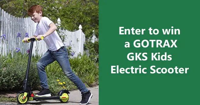 Enter to win a GOTRAX GKS Kids Electric Scooter in your choice of color