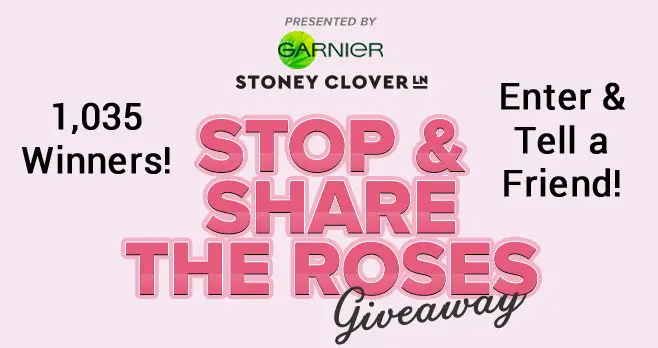 Play the Stop and Share the Roses Instant Win Game for your chance to win products from #Garnier SkinActive Water Rose Collection and Stoney Clover Lane pouches and patches for you and your galentine!
