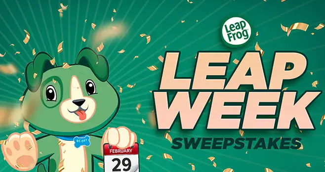 Enter for your chance to win the LeapFrog Leap Week Sweepstakes daily for your chance to win LeapFrog toys and other prizes. You can enter on the website, Facebook, and Instagram daily.