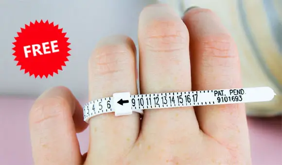 Brilliant Earth is happy to send you a complimentary plastic ring sizer so that you can easily measure your ring size at home. Plastic ring sizers shipped to the US and Canada will arrive within five to seven business days and delivery time to the UK and Australia may take longer.