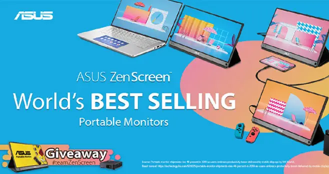 Enter for your chance to win an ASUS ZenScreen portable monitor or a ZenBeam Portable Mini Projector. The ASUS ZenScreen enables compatibility with any laptop with a USB Type-C or Type A port. The ASUS  ZenScreem Portable LED Projector features a built-in 6000mAh Battery that allows you to also use it as a Power Bank.