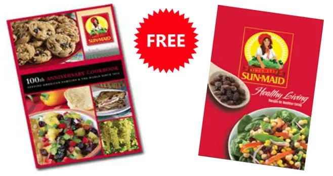 Free Sun-Maid 100th Anniversary Cookbook & Sun-Maid Healthy Living Recipe Booklet