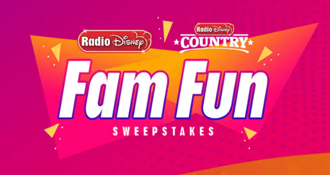 Radio Disney and Radio Disney Country have your fam fun covered! FOUR very lucky winners will win ways for you to enjoy family time!