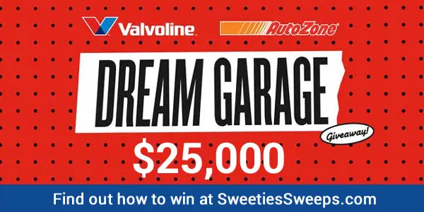 Valvoline and Autozone are giving away $25,000 to one lucky winner. Is it you? Enter the Dream Garage Sweepstakes to for a chance win your ultimate garage!