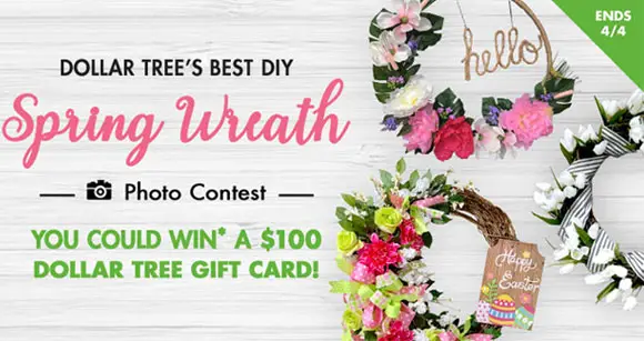 Are you a little bit crafty? Then enter Dollar Tree's Spring Wreath Contest for your chance to win a $100 Dollar Tree shopping spree.