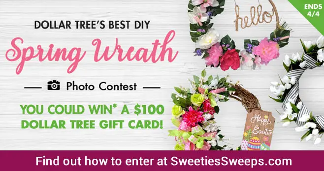 Are you a little bit crafty? Then enter Dollar Tree's Spring Wreath Contest for your chance to win a $100 Dollar Tree shopping spree.